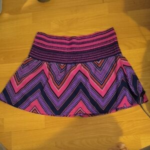NWT Express | Pink and Purple Chevron Skater Skirt